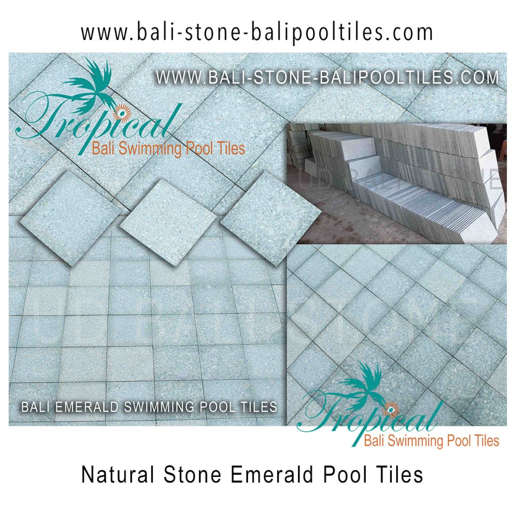 bali green swimming pool tile from www.bali-stone-balipooltiles.com